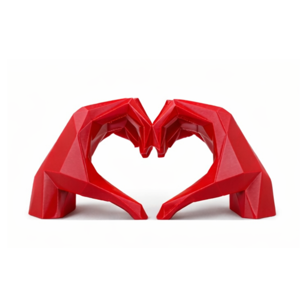 Red Heart Hands Sculpture – Anniversary, Valentine & Home Decor Gift