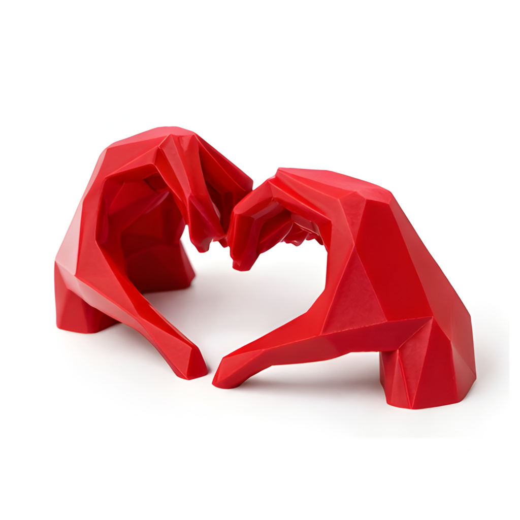 Red Heart Hands Sculpture – Anniversary, Valentine & Home Decor Gift