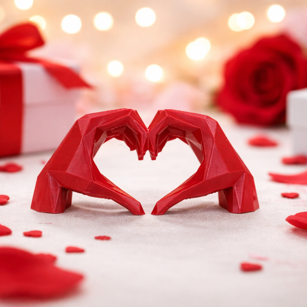 Red Heart Hands Sculpture – Anniversary, Valentine & Home Decor Gift